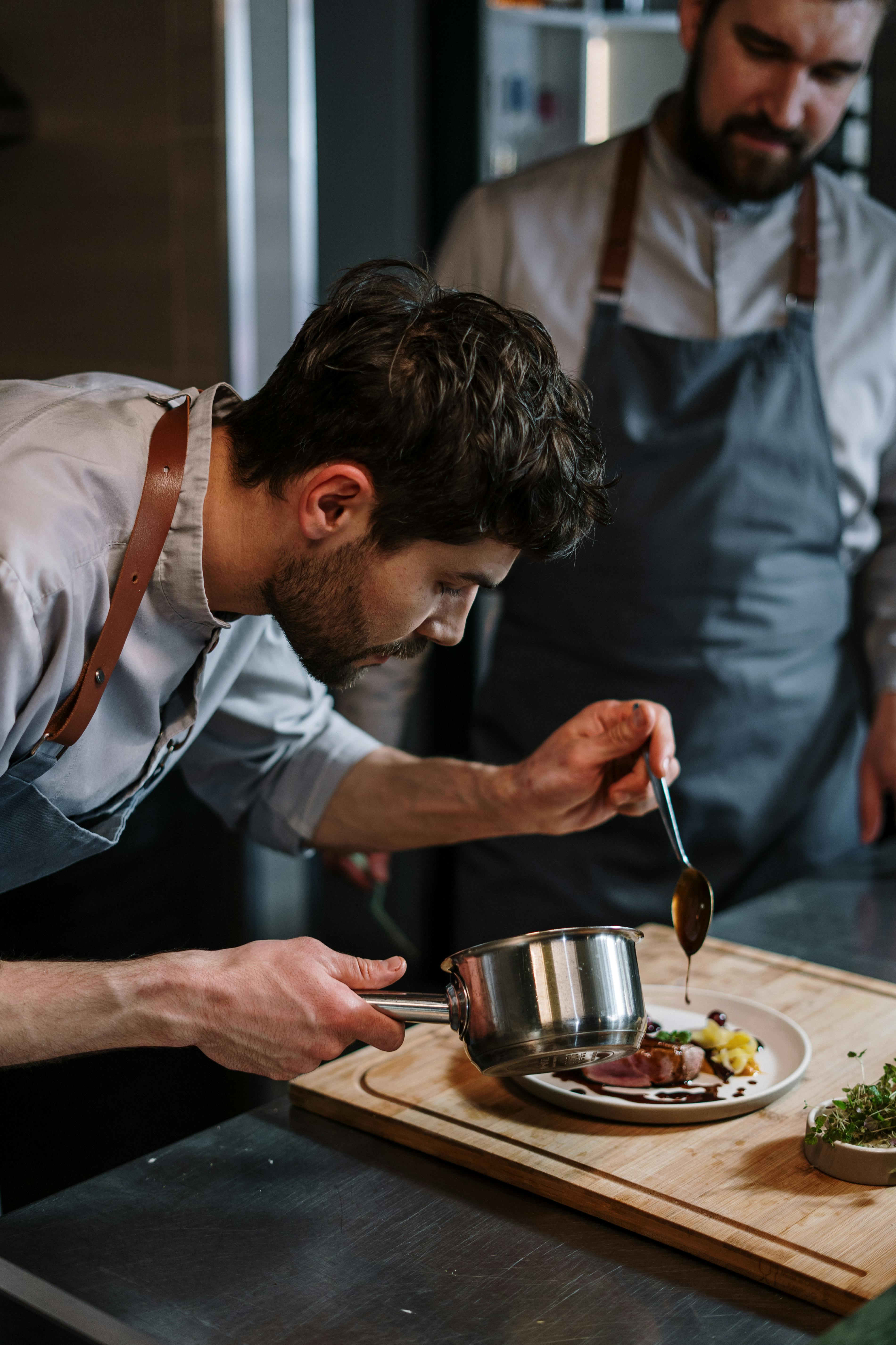 Chef preparing seasonal ingredients
