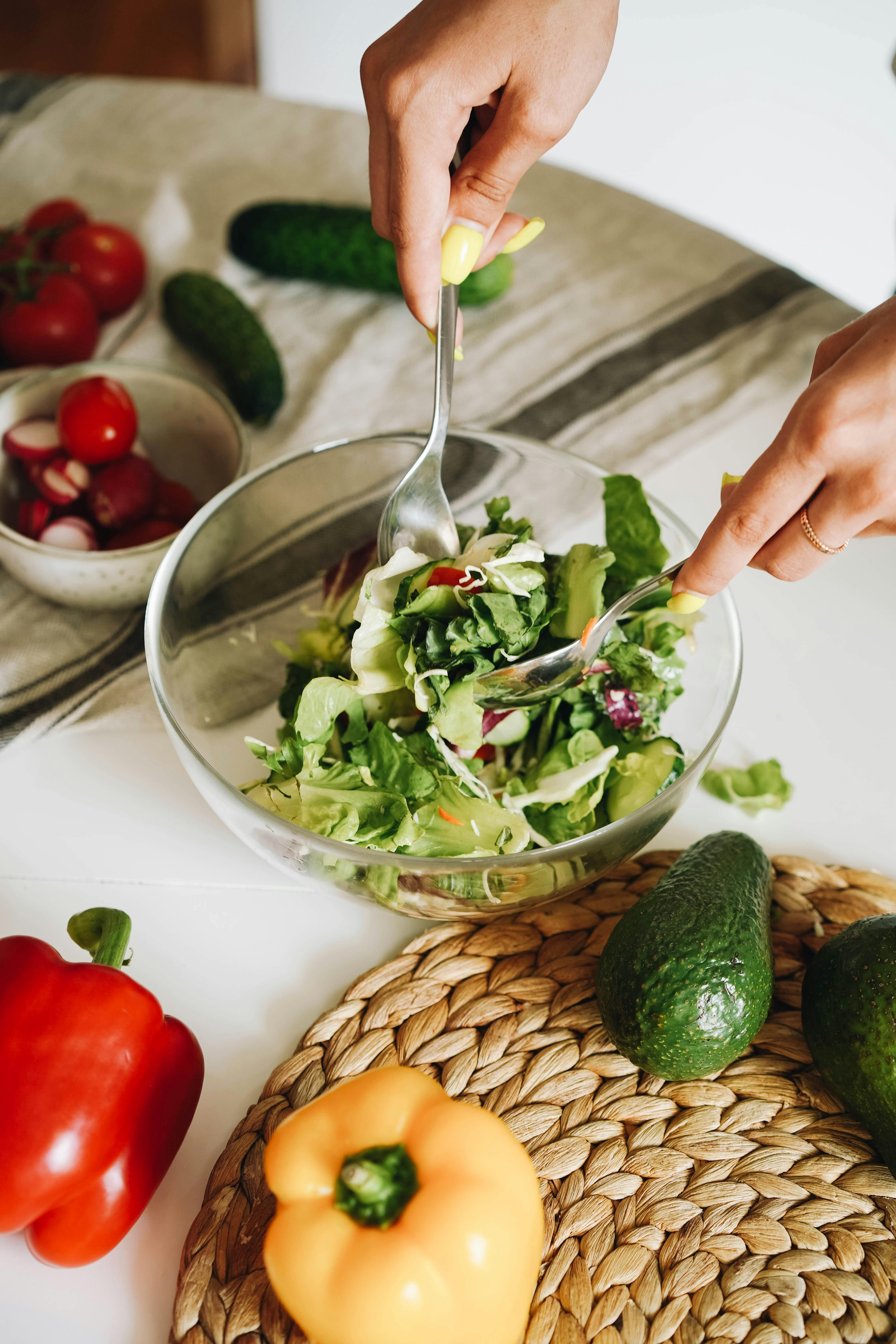 Vibrant salad on table